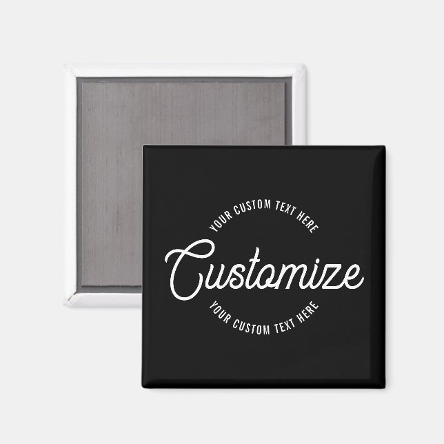 Editable Stylish Cursive & Modern Circular Text Magnet (Front/Back)