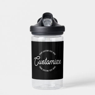 Editable Stylish Cursive & Modern Circular Text Water Bottle