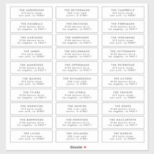 Editable Stylish individual wedding guest address