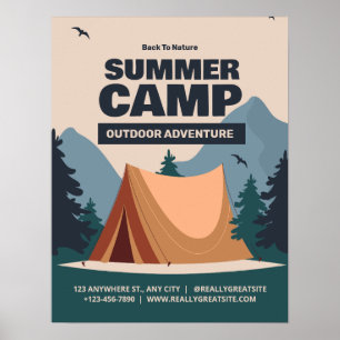 Editable Summer Fun Camp, Back To Nature Camp Poster
