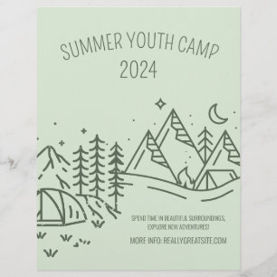 Editable Summer Fun Camp , Youth Summer Camp  Flyer