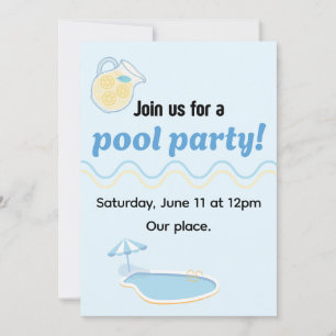 Editable summer pool party invite