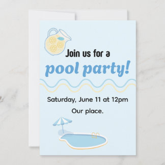 Editable summer pool party invite