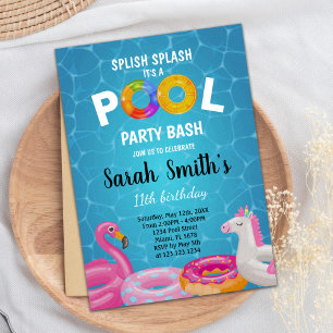 Editable Summer Splash Party Invite for Kids