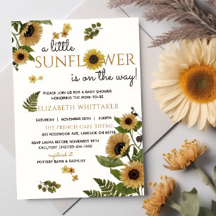 Editable Sunflower On The Way Baby Shower Invitation