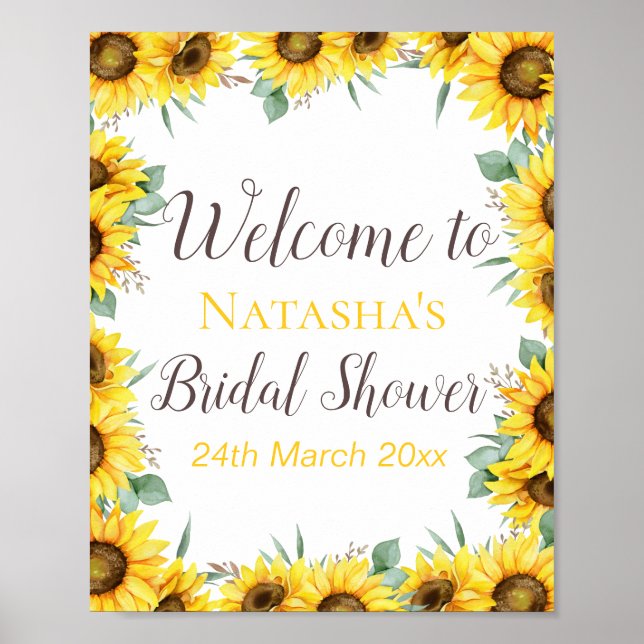 Editable Sunflower Welcome Sign, Custom Sign (Front)