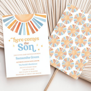 Editable Sunshine Baby Shower Invitation Here Come