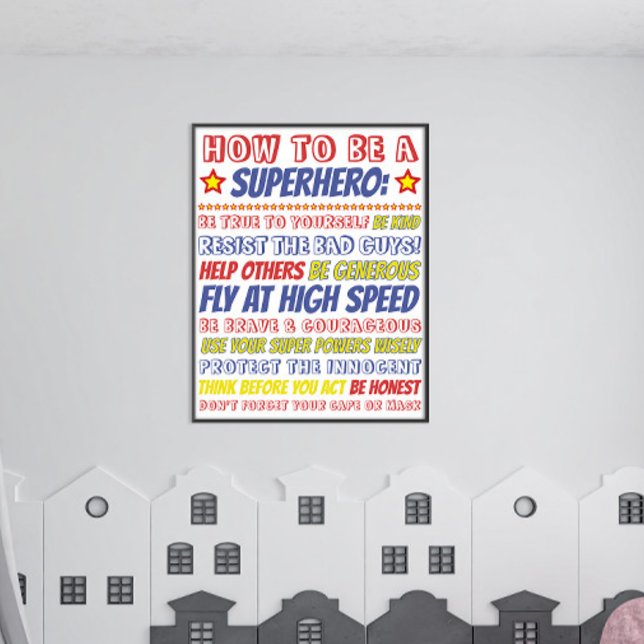 Editable Superhero Print for Kids Room (Creator Uploaded)