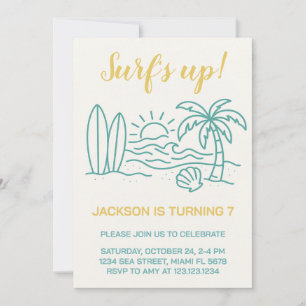 Editable Surf’s Up Birthday Invite