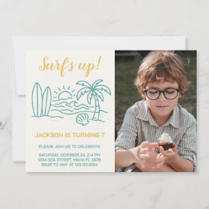 Editable Surf’s Up Birthday Invite with photo