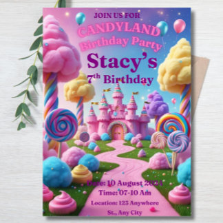 Editable Sweet Celebration Birthday Invite Candy
