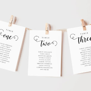 Editable Table Number Seating Chart Card