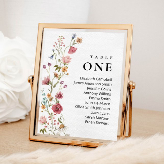 Editable Table Number Seating Chart Card (Creator Uploaded)