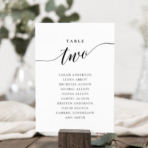 Editable Table Number Two Seating Chart Card