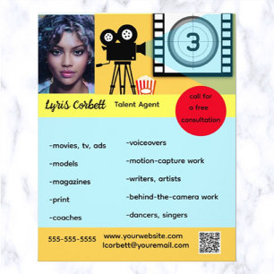 Editable Talent Agent Flyer