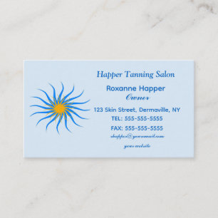 Editable Tanning Salon Business Card