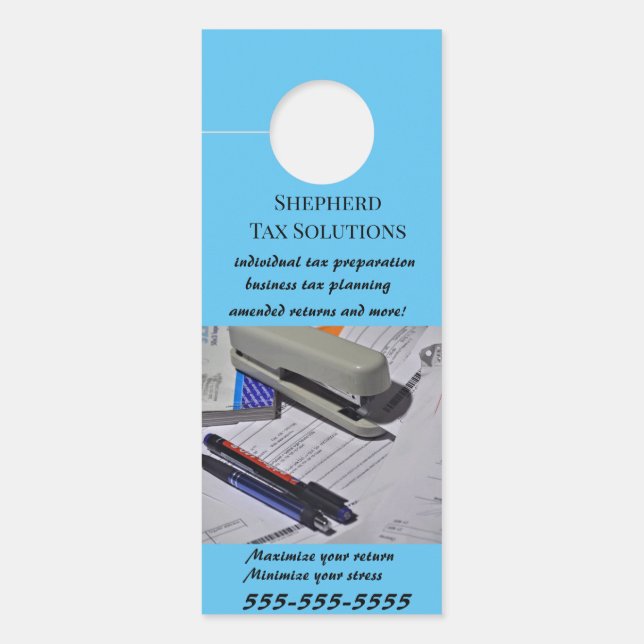 Editable Tax Preparer  Door Hanger (Front)