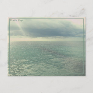 Editable Teal Ocean Vintage Photo Art Postcard