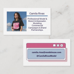 Editable Template Trendy Model Brand Ambassador Business Card