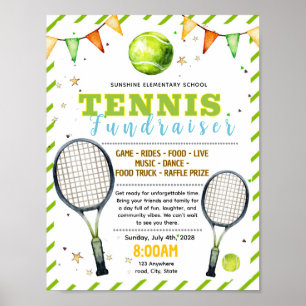 Editable tennis tournament fundraiser flyer poster