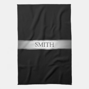 Editable Text & Colours   Gradient Stripe w/Border Tea Towel