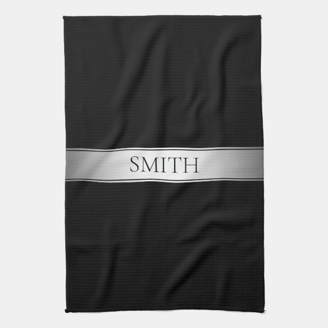 Editable Text & Colours | Gradient Stripe w/Border Tea Towel (Vertical)