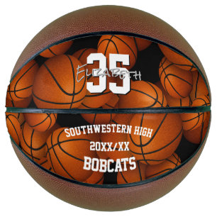 Editable text custom patterned basketball