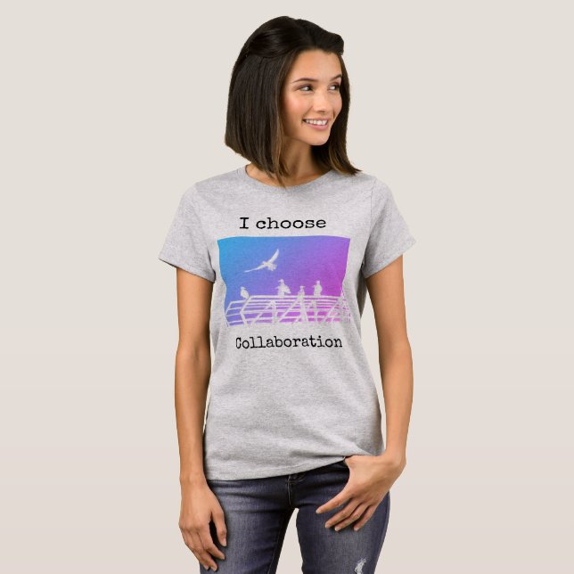 Editable Text Cute Seagulls Art Print Front & Back T-Shirt (Front Full)