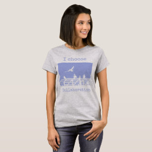 Editable Text Cute Seagulls Art Print Front & Back T-Shirt