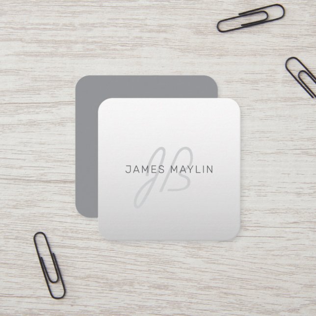 Editable Text for Business, Greeting or Name Square Business Card (Front/Back In Situ)