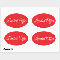 Editable Text Limited Offer Oval Sale Ad Sticker