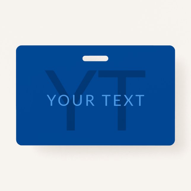 Editable Text Template for Monogrammed Name Etc. ID Badge (Front)