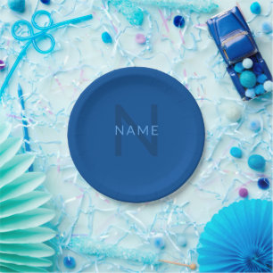 Editable Text Template for Monogrammed Name Etc. Paper Plate