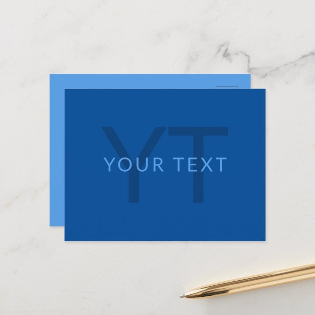 Editable Text Template for Monogrammed Name Etc. Postcard (Front/Back In Situ)