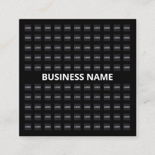 Editable Text & Uploaded Image or Logo Pattern Square Business Card