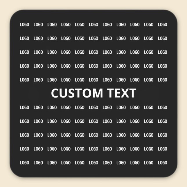 Editable Text & Uploaded Image or Logo Pattern Square Sticker (Creator Uploaded)