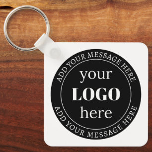 Editable Text & Your Logo or other Design Key Ring