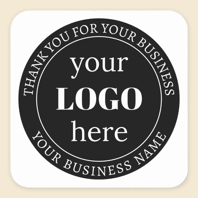 Editable Text & Your Logo or other Design  Square Sticker (Creator Uploaded)