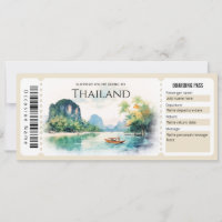 Editable Thailand Plane Boarding Pass Ticket