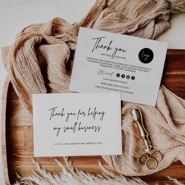 Editable Thank You Card, Business Card (Editable Thank You Card, Business)