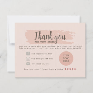 Editable Thank You Card For Small Business