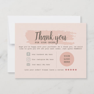 Editable Thank You Card For Small Business