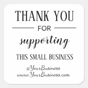 Editable Thank You window sign Square Sticker