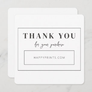Editable Thanks For Your Purchase Business  Thank You Card