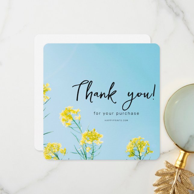 Editable Thanks For Your Purchase Business  Thank You Card (Front/Back In Situ)