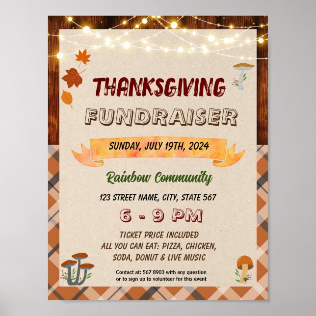 Editable thanksgiving autumn event flyer poster (Front)