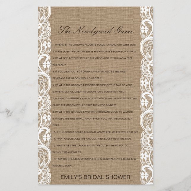 Editable The Newlywed Game, Who Knows Couple (Front)