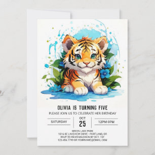 Editable Tiger Boy Birthday Invitation