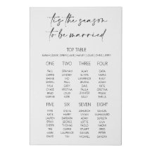 Editable Tis The Season To Be Married Seating Plan