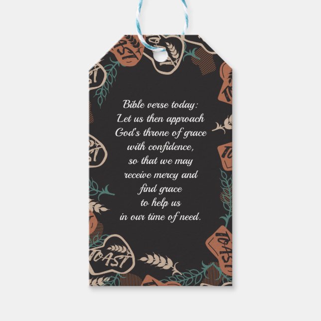 Editable Toast Bread Quote Gift Tags (Front)
